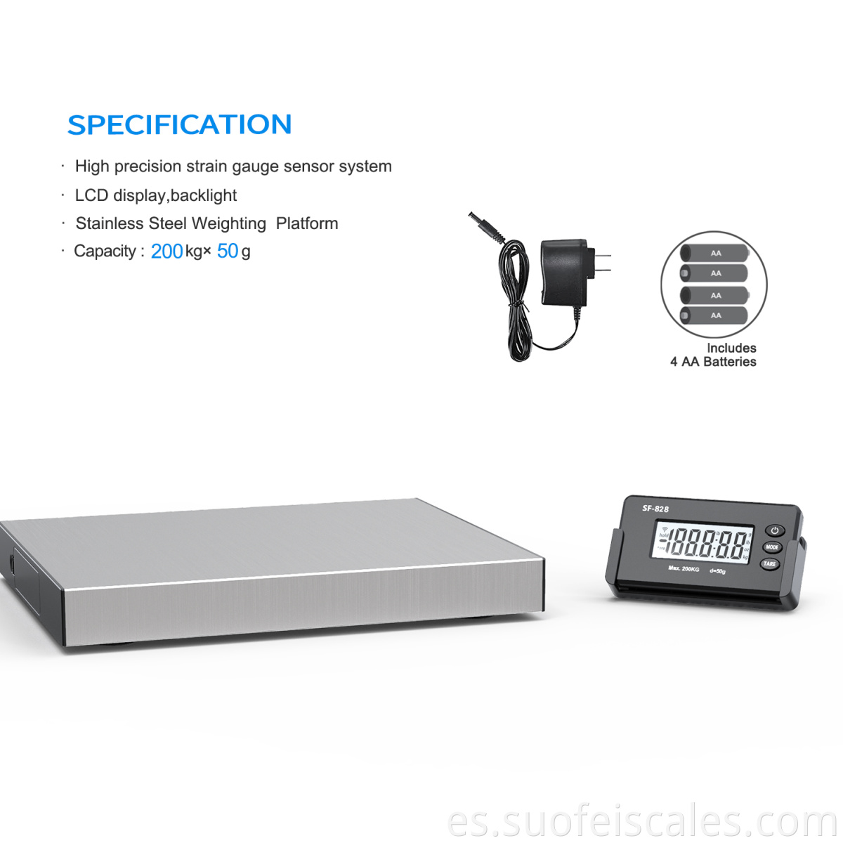 SF-882 440LBS LCD Escala digital Postal Envío Postal Gran Plataforma Acero inoxidable Waage